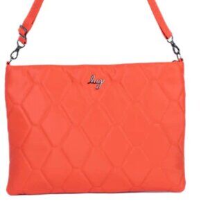 LUG Galley Satin Luxe VL Portfolio Crossbody Bag - Papaya